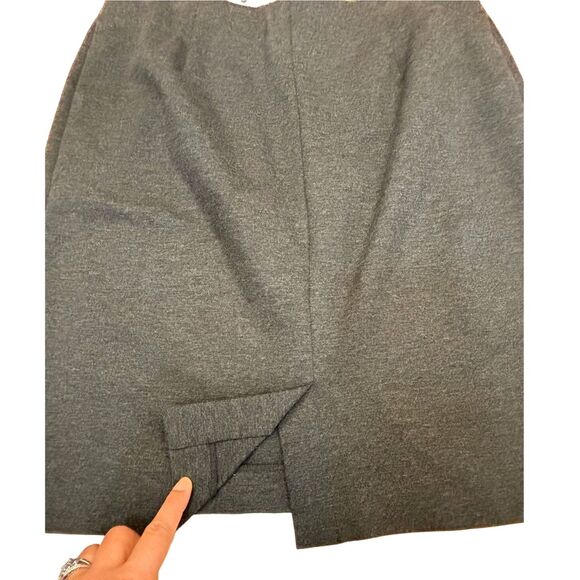 J.Jill Ponte Dark Gray Pull On Stretch Pencil Skirt Office Career Size Medium - Picture 3 of 9